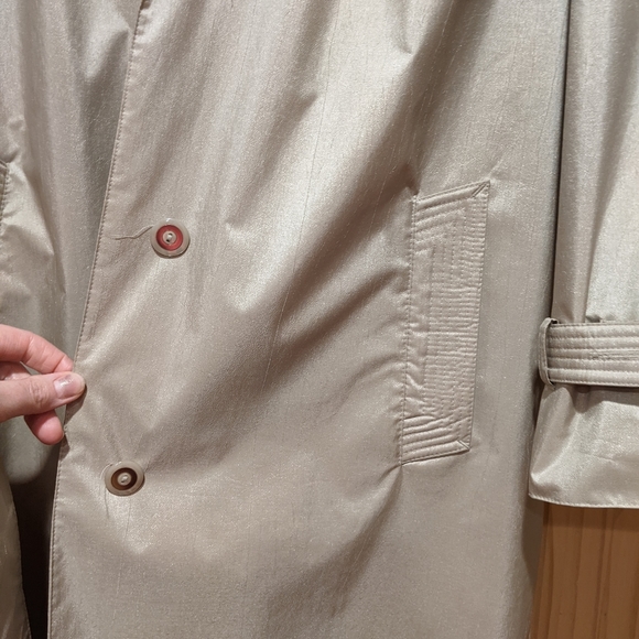 Women's Vintage 80's Elan hooded Trench Coat - champagne color - size 10 - Picture 12 of 15